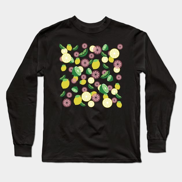 Lemon pattern Long Sleeve T-Shirt by dddesign